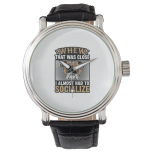 Funny Bulldog Socialize Vintage Vector Shirt Desig Watch