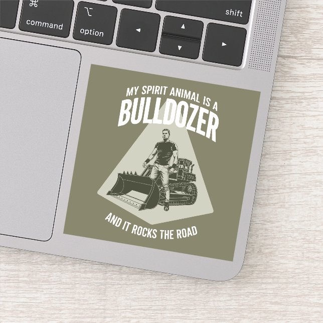 Funny Bulldozer Truck Driver Saying Minimalist Sticker (Detail)