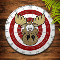 Funny Bull's Eye Moose Red Target Dart Board