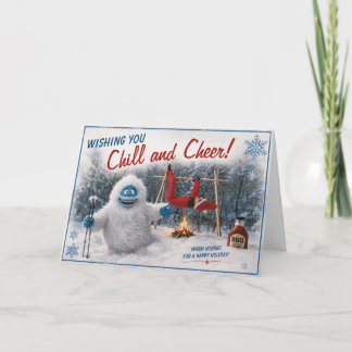 Funny Bumble Yeti and Elf Roast Christmas Thank You Card