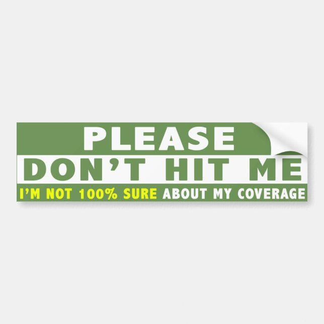 Funny Bumper Sticker Please Don't Hit Me (Front)