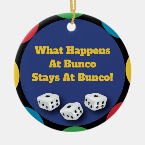 Funny Bunco Dice Game Holiday Gift Ceramic Ornament
