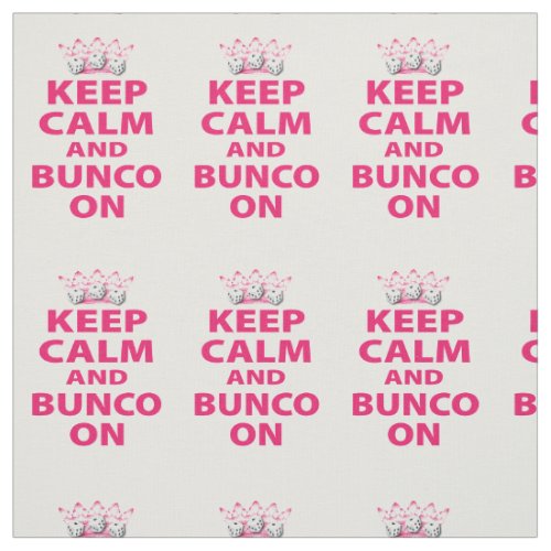 Funny Bunco Dice Novelty Keep Calm Fabric
