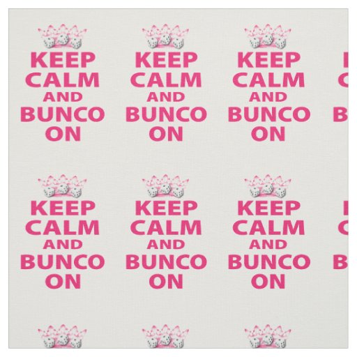 Funny Bunco Dice Novelty Keep Calm Fabric