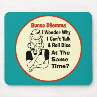 Funny Bunco Dilemma With Retro Woman Mouse Pad