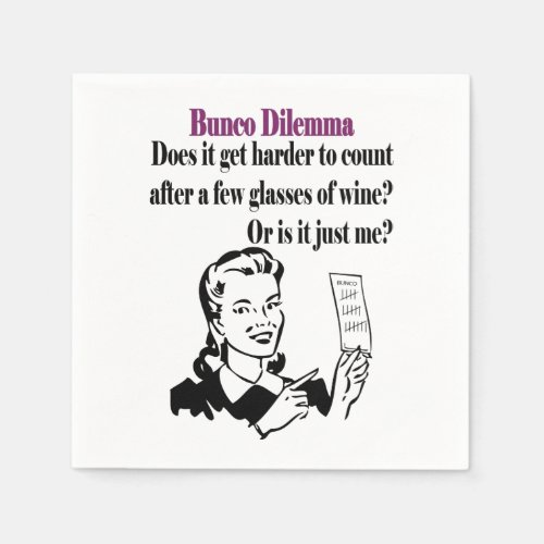 Funny Bunco Drinking Wine Counting Dice Napkins