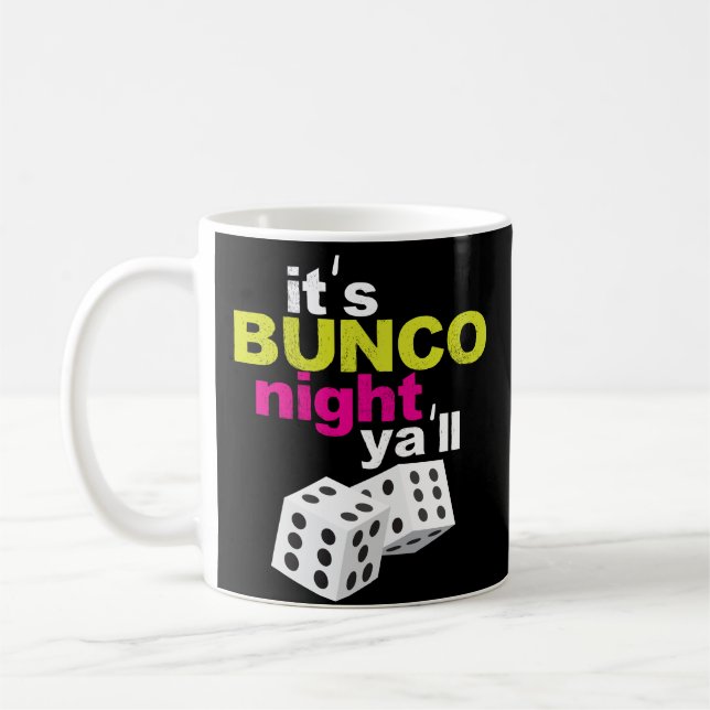 Funny Bunco Night Coffee Mug Dice Champion Gift (Left)