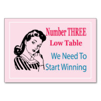 Funny Bunco Number Three Low Table Card