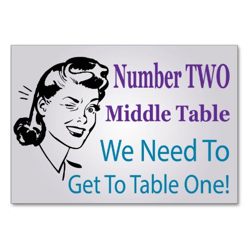 Funny Bunco Number Two Middle Table Card