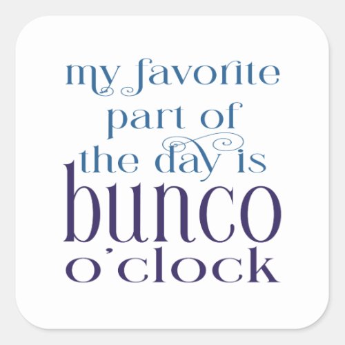 Funny Bunco Party Square Sticker