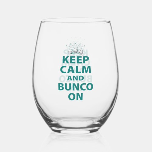 Funny Bunco Party Stemless Wine Glass