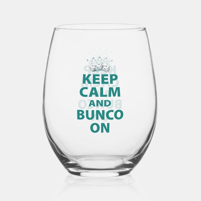 Funny Bunco Party Stemless Wine Glass (Front)