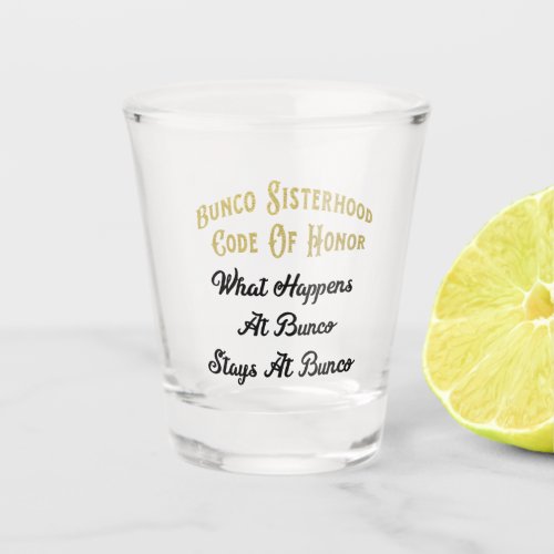 Funny Bunco Party What Happens At Bunco Shot Glass