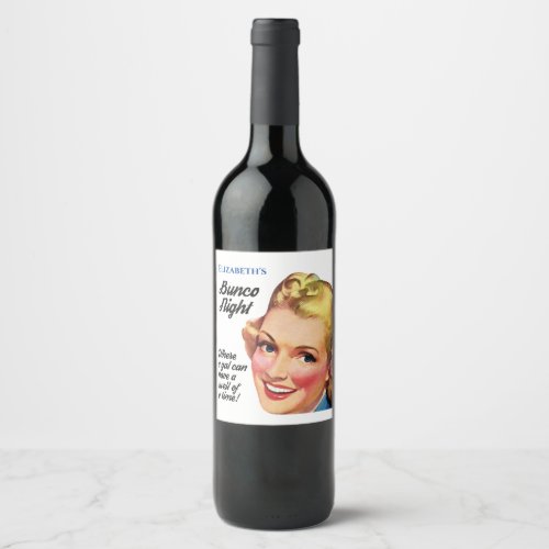 Funny Bunco Player Hostess Swell Of A Time Wine Label