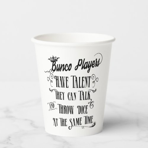 Funny Bunco Player Paper Cups