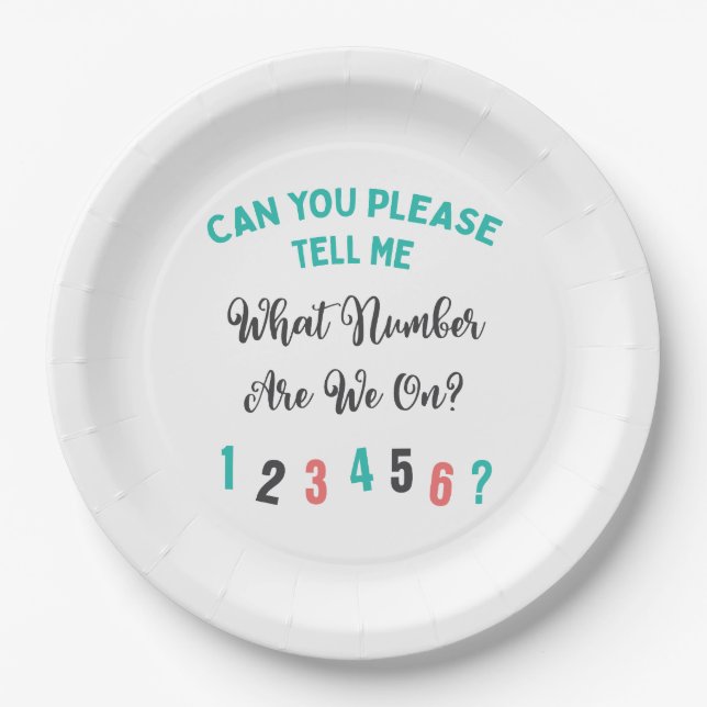 Funny Bunco Player Party What Number Paper Plates (Front)