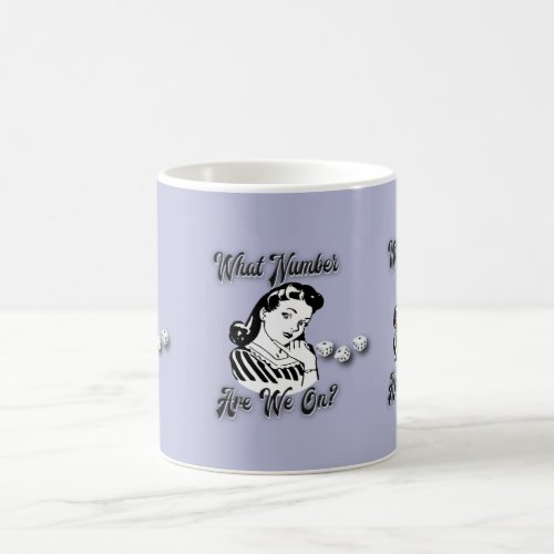 Funny Bunco Prize Mug Blue What Number Are We On