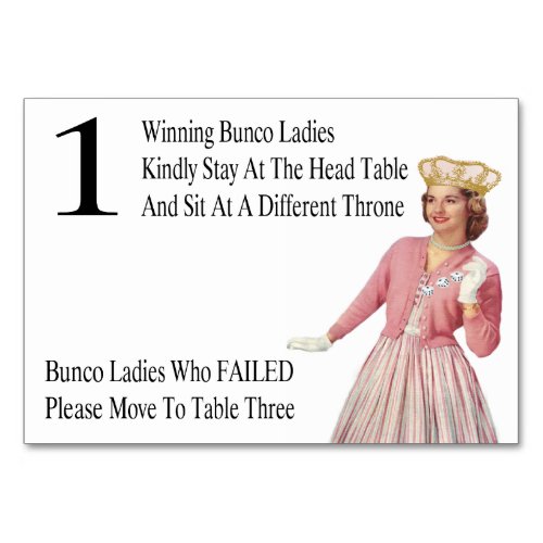Funny Bunco Table Cards Queen 1