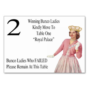 Funny Bunco Table Cards Queen #2