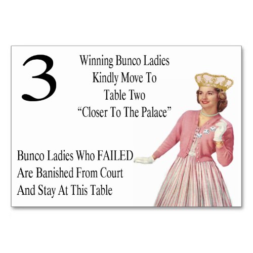 Funny Bunco Table Cards Queen 3
