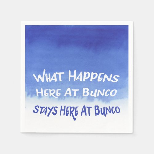 Funny Bunco What Happens Here Blue Ombre Napkins