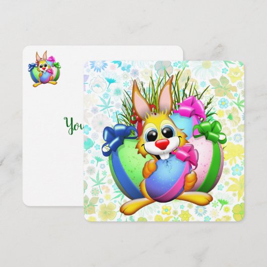 Funny Bunny biting an Easter Egg (Front/Back)