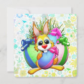 Funny Bunny biting an Easter Egg (Front)
