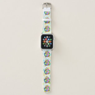 Funny Bunny biting an Easter Egg Apple Watch Band