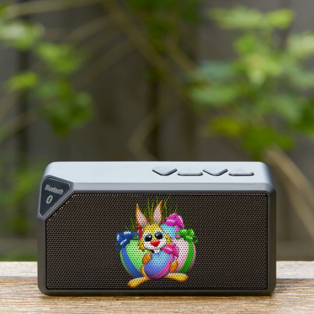 Funny Bunny biting an Easter Egg Bluetooth Speaker (Insitu(Outdoor))