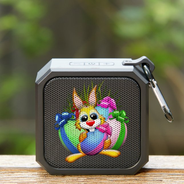 Funny Bunny biting an Easter Egg Bluetooth Speaker (Insitu(Outdoor))