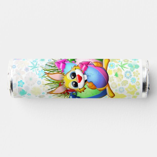 Funny Bunny biting an Easter Egg Breath Savers® Mints (Front)