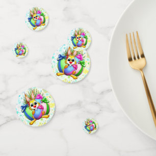 Funny Bunny biting an Easter Egg Confetti