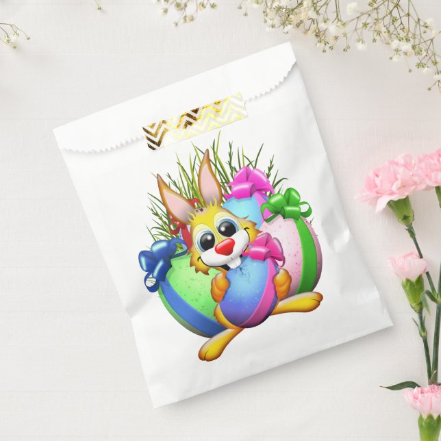 Funny Bunny biting an Easter Egg Favor Bag (Sealed)
