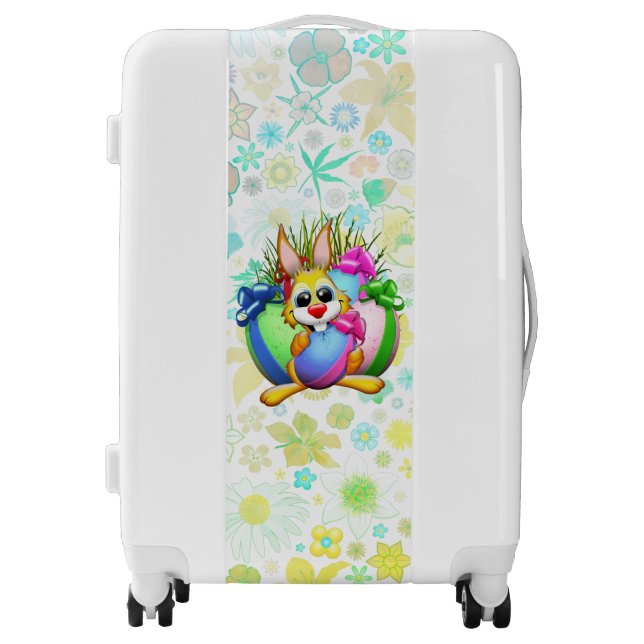 Funny Bunny biting an Easter Egg Luggage (Front)