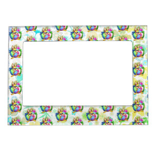 Funny Bunny biting an Easter Egg Magnetic Frame
