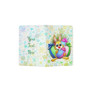 Funny Bunny biting an Easter Egg Passport Holder