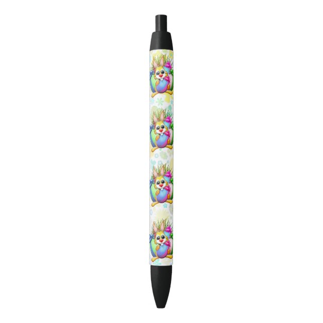 Funny Bunny biting an Easter Egg Pen (Front Vertical)