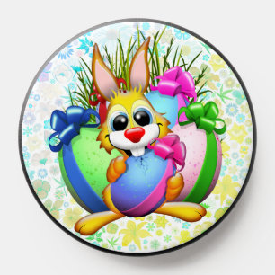 Funny Bunny biting an Easter Egg PopSocket