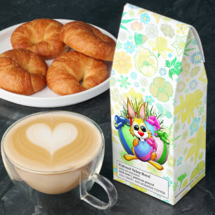 Funny Bunny biting an Easter Egg Roasted Coffee