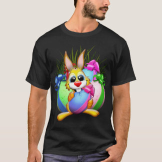 Funny Bunny biting an Easter Egg T-Shirt