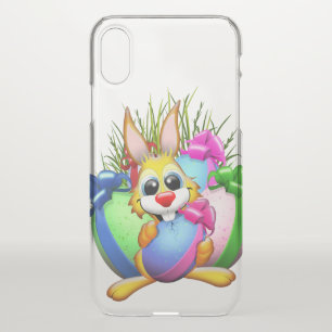 Funny Bunny biting an Easter Egg iPhone XS Case
