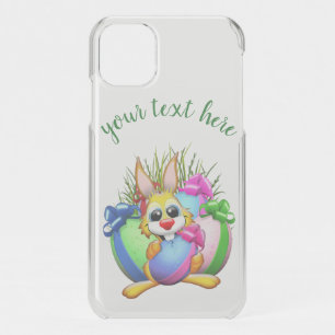 Funny Bunny biting an Easter Egg iPhone 11 Case