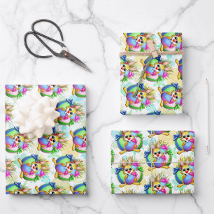 Funny Bunny biting an Easter Egg Wrapping Paper Sheets
