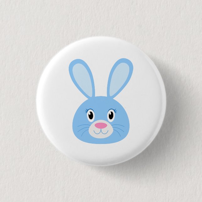 Funny Bunny Blue Button (Front)