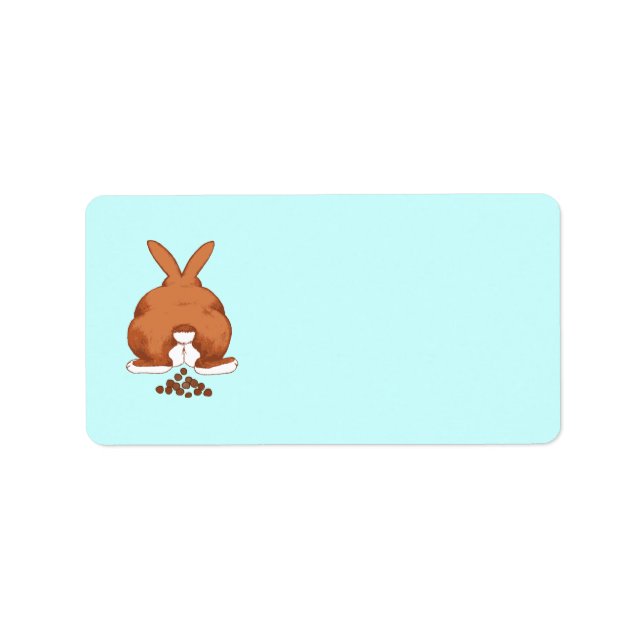 Funny Bunny Butt Cartoon Rabbit © Sandy Long Label (Front)