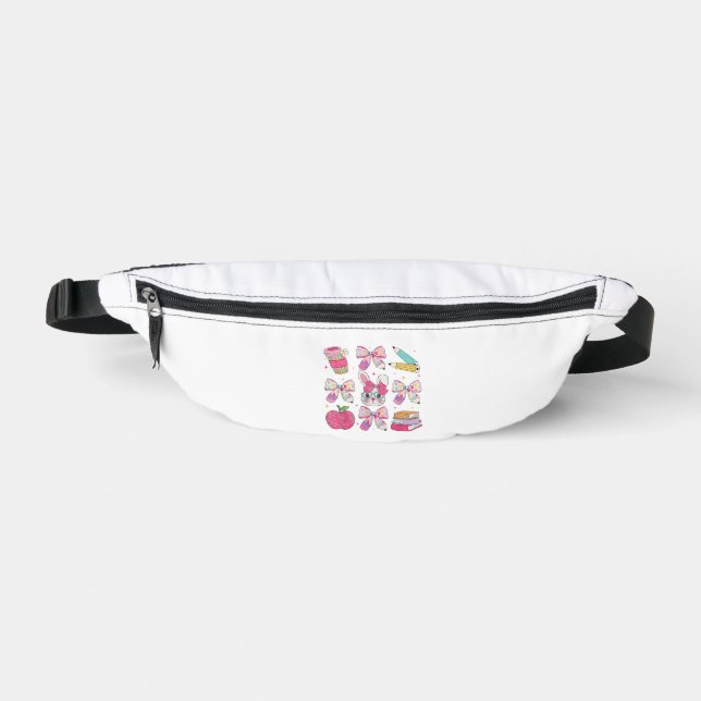 Funny Bunny Coquette Bow Rabbit Teacher Easter Ret Fanny Pack (Front)