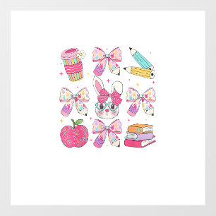 Funny Bunny Coquette Bow Rabbit Teacher Easter Ret Floor Decals