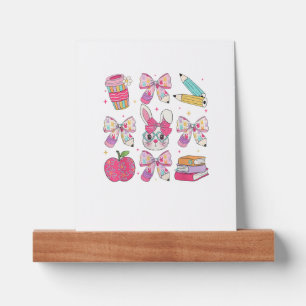 Funny Bunny Coquette Bow Rabbit Teacher Easter Ret Picture Ledge