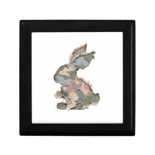 Funny Bunny Crochet Patchwork Camo Rabbit Happy Ea Gift Box