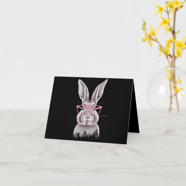 Funny Bunny Cute Family Gifts Easter  Card (Yellow Flower)